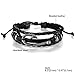 Cupimatch 4 Pieces Nautical Fish Hook Couple Nylon Ropes Bracelets Leather Cuff Bangle for Men Women (Black Brown)