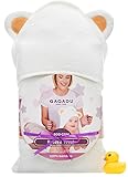 Baby Towel - Animal Hooded Towel - Unisex Hood for Boy & Girl - 100% Organic Soft Bamboo - Shower Gift Wrap Pack Set for Bath - 500 GSM Extremely Absorbent - For Newborn, Infant, Toddler & Kid