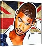 Toy Usher - Pop Art Print (Multicolour; Grungy Union Jack Background) 30 x 30 x 2 cm Medium Square Deep Box Canvas Book