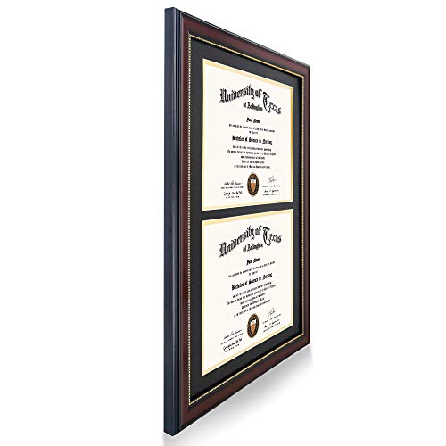 GraduationMall 14x20 Double Diploma Frame, Display 8.5x11 Certificate