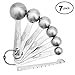 MEBOK measuring spoons, stainless steel measuring cups, 6 in each group, used to measure dry ingredients and liquid ingredients, can be put into the seasoning pan together with seasoning.