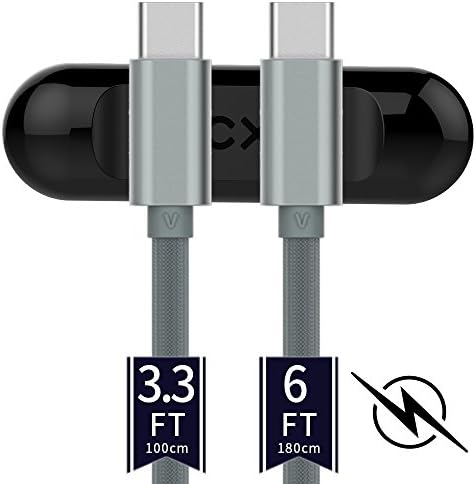 USB Type C Cable, USB C Cable 3ft 6ft (2 PACK) Nylon Braided Cord A to Type C USB-C Fast Charger for Macbook, LG G6 V20,Google Pixel, Nexus 6P 5X, Nintendo Switch, Samsung Galaxy S8+ Note8 (Gray)