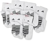 adidas Boys Youth Graphic Small Crew Sock, Pack of 6, White/Black/Aluminum 2, 9-11