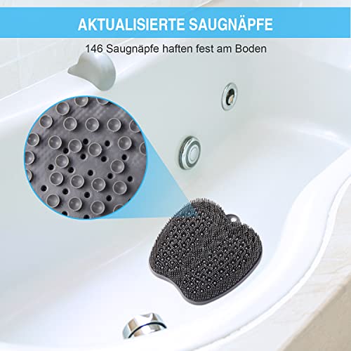 HONYIN Large Foot Brush Foot Washer Bath Massage Pad with Non-Slip Suction Cups - Cleans, Exfoliates, Massages Your Feet Without Bending, Foot Circulation & Relieves Tired Feet (28 x 28 cm)