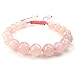 KONOV Womens Natural Gemstone Crystal Rose Quartz Bracelet, Braided 7-9 inch Adjustable, Pink