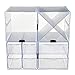 Deflecto Stackable Cube Organizer, Desk and Craft Organizer, 4 Drawers, Clear, Removable Drawers and Dividers, 6