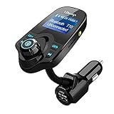 Bluetooth FM Transmitter, LDesign Universal Wireless Radio Transmitter Car Kit with AUX Input | 1.44 Inch Display | TF Card Reading | 4Mode HD Music Play | Hands-Free Call &USB Charge for Audio Player