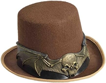 Steampunk Cosplay Latex Gothic Skull &amp; Bat Wings Hat Band Costume Accessory