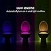 Motion Bowl Activated Toilet Bowl Night light LED sensor - The Toilet Light Bowl Only Activates in Darkness - Features 8 Changing Colors Mode - Battery Operated - Energy Savings
