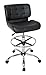 Studio Designs Black Crest Drafting Work Chair with Foot Rest - Adjustable Height - Contoured for Desk or Drafting Table