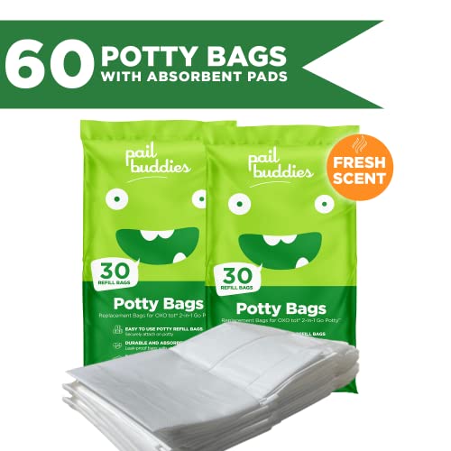 60 Refill Potty Bags Absorbent, Disposable Potty Liners Compatible