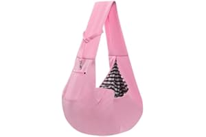 Hand-Free Dog Sling Carrier - Reversible Puppy Carrier Purse with Storage Pocket for Small Dogs Cats Within 7.5kg/16.53lb Pet