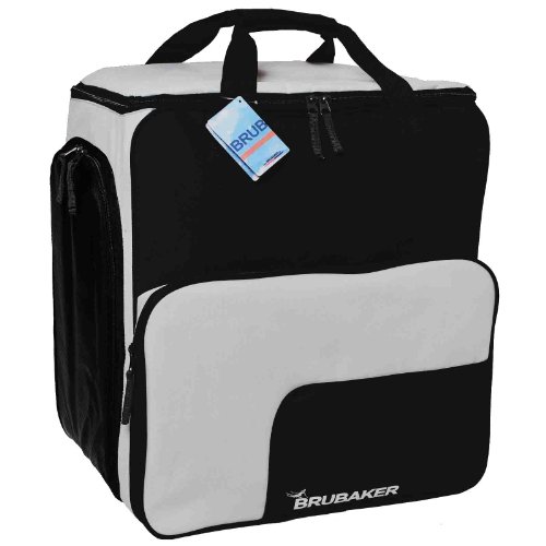 BRUBAKER "Superfunction Combo Ski Boot Bag and Ski Bag for 1 Pair of Ski up to 170 cm, Poles, Boots and Helmet - Black Silver - Thumbnail 2