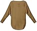 UGET Women's Oversized Baggy Tops Off Shoulder Loose Fitting Pullover Casual Blouse T-Shirt Sweater Long Batwing Sleeve Small Tan