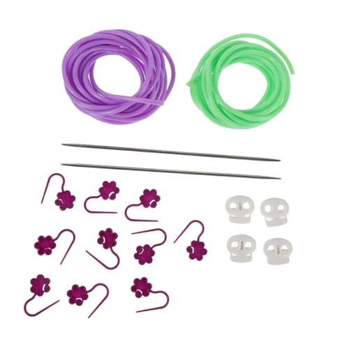 STOBOK Knitting Tool Kit with Anti-Slip Stitch Markers Stoppers and Yarn for Scarves Hats Garments Compact Knitting Accessories for DIY Projects