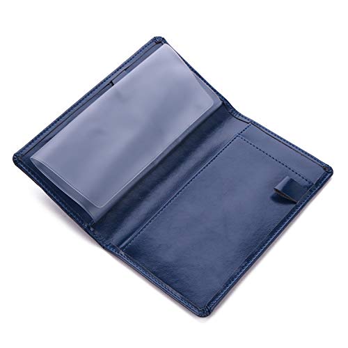 Leather Checkbook Cover Holder with Free Divider-Right and Left Handed Design Checkbook Cover Case for Men&Women