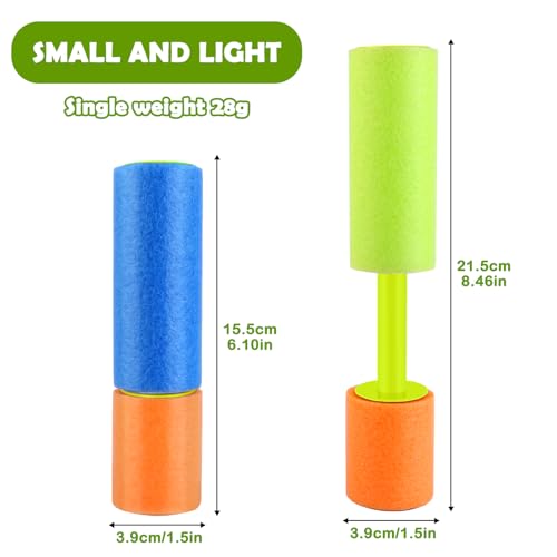 Aottom Pack of 8 Children's Water Pistols, Foam Water Pistols, 15.5 cm Set with 100 Water Bomb Balloons, Spray Gun, Water Colourful for Boys and Girls, Party, Beach, Pool Toy