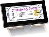 CreativePF [3.5x8.5bk] Black License Frames for Cosmetology Professionals - State Board License Holder Displays Certificates, Tax License and More - Self Standing with Hanger