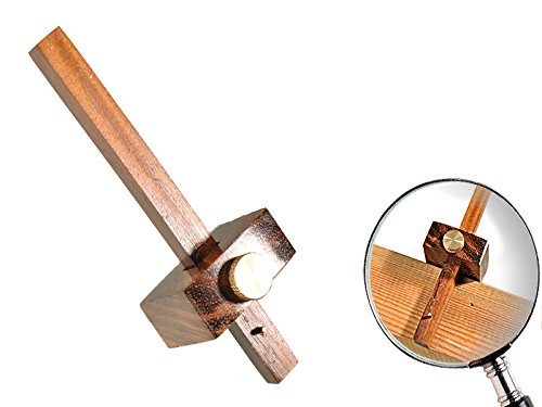 Mini Streichmaß mit Hartholzkörper und gehärteter Anreißnadel Stellschraube aus Messing