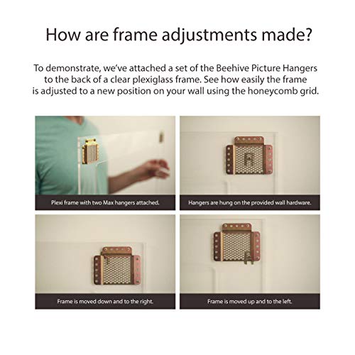 Beehive Picture Hangers Heavy Duty Adjustable Wall Hanging Kit for