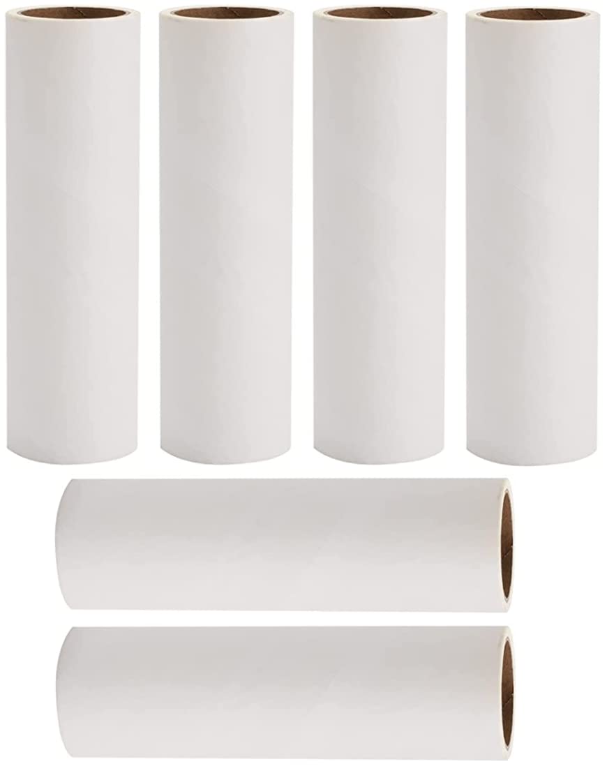 Tahbarshi Lint Roller Refills, 6 Pack Large 16 cm Lint Roller Replacement Rolls, Pre-Cut Extra Sticky 360 Sheets, for Removing Pet Hair Fuzz Dust Debris from Clothes Carpet Car Sofa