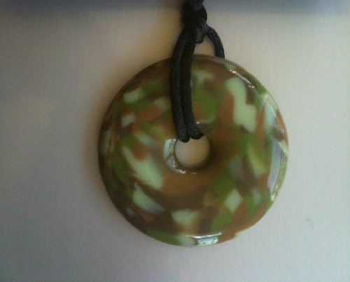 Teething Bling Pendant Necklace - Green Camouflage