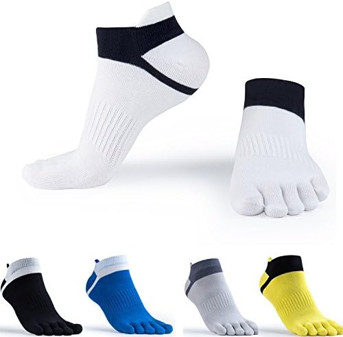 BOTO Men's Toe Socks Lightweight Breathable 5 PAIRS Pack- Size 6-10 (Mixed)