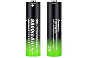 PAOWANG 18650 Rechargeable Battery 3.7 Volt Rechargeable Battery Button Top Li Batteries for Flashlights, Headlamps 2 Pack