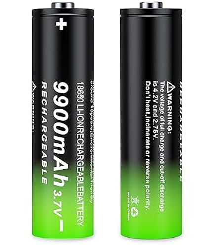 2-Pack 3.7V 650mAh 14430 Rechargeable Batteries - Button Top For Flashlights, Headlamps & Electronics
