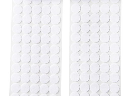Heze 1000 pcs (500 Pair Sets) 20mm Diameter Sticky Back Coins Hook & Loop Self Adhesive Dots Tapes (White) - Thumbnail 4