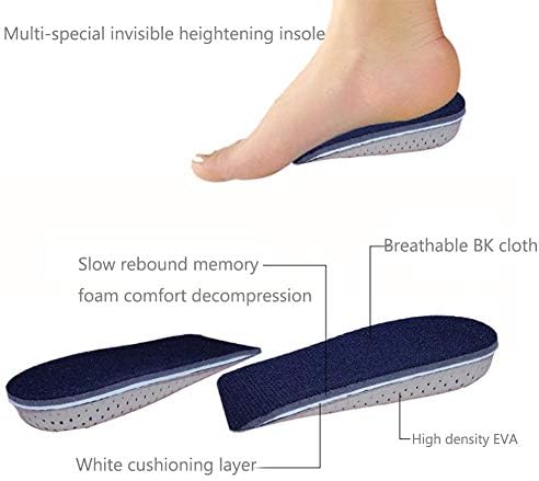 Ergonomic Exercise Increased Insole, Invisible Movement Half Pad All Men's Women's Cotton Length 13cm High 2cm3cm4cm (color : 3pcs, Size : 3cm)