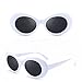 BestWare Vintage Sunglasses Classic Eyeware Glasses Oval Sun Glasses Fashion Eyewear Fashion Shades white & black