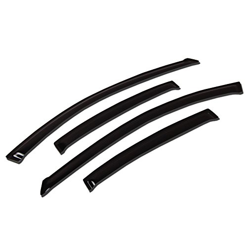 TuningPros WV-245 Window Visor Deflector Rain Guard Dark Smoke 4-pc Set