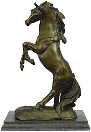 Handmade European Bronze Sculpture Massive Original Lopez Rearing Arabian Horse Wild Statue Gift