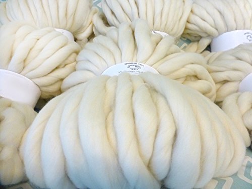 1 lb Super Chunky Hand Spun Yarn Merino (Natural) WoolieNoodles