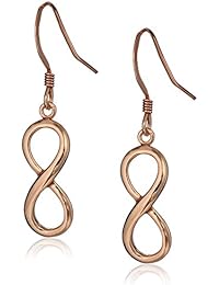 Sterling Silver Rose Gold-Plated Infinity Dangle Earrings