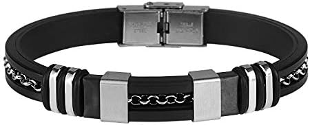 STUSH Fashion Stainless Steel Silicon Cable Strap Bracelets for Men and Women/Gift for Birthdays, Anniversaries or for Other Special Occasions