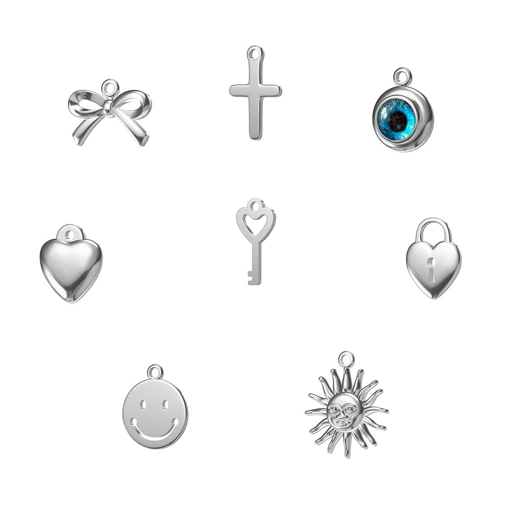 FabuLove Silver Charm Pack – DIY Permanent Bracelet Charms – Add-On for Permanent Bracelet Kit – Friendship & Couples Jewelry – Customizable Gift for BFFs, Couples, Anniversary, or Valentine’s Day