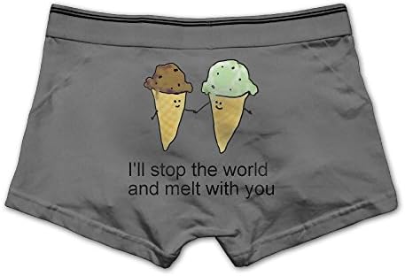 Men's Melt With You Underwear Fashion Boxer Briefs Cotton Stretch Low Rise Trunks M Ash