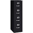 Scranton & Co 4 Drawer Metal Vertical File Cabinet with Lock, 22" Deep, Letter Size, Home/Office, Preassembled, Commercial Grade, Black Finish