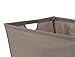 StorageManiac 2-Pack Wire Frame Folding Canvas Storage Bin with Built-in Handles, Brown, Large