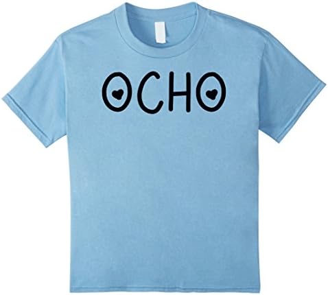 Kids 8th Birthday Shirt - Ocho Anos - Camisa de 8 Cumpleanos 8 Baby Blue