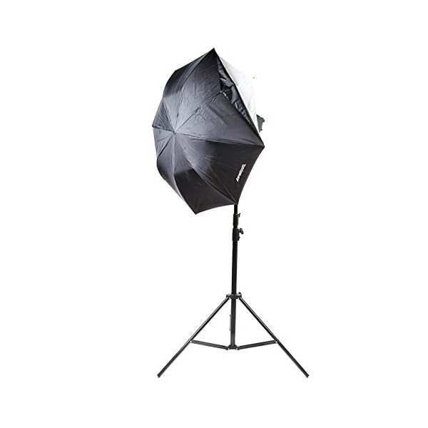 Quenox Durchlichtschirm (Studioschirm) für Studioblitz oder Aufsteckblitz an Blitzneiger 84 cm weiß – Bild 4