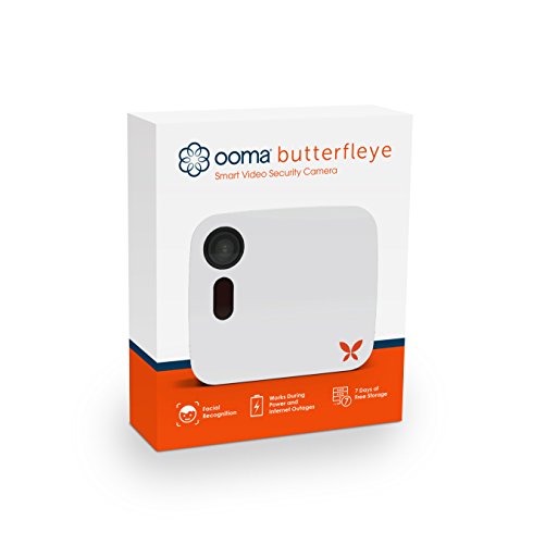 image for Ooma Butterfleye Smart Security Camera with Battery Backup, 7 Days of 