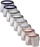 YOULEHE Men's Underwear Soft Bamboo Boxer Briefs Stretch Trunks Pack (X-Small, 8 Pack 014)