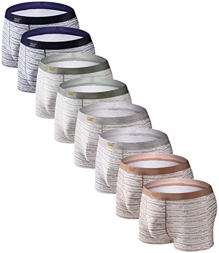 YOULEHE Men's Underwear Soft Bamboo Boxer Briefs Stretch Trunks Pack (X-Small, 8 Pack 014)