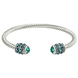 Falari Crystal Cable Wire Cuff Bracelet Gift Box Included