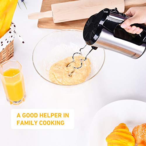 Holife 5-in-1 Handheld Mixer Stainless Steel 300W Ultra Power 5 speed (560-1300 RPM) Hand mixer Electric with Turbo and Easy Eject Button, Easy Storage Hand Mixers for Mixing Egg, Cream, Dough - Thumbnail 6