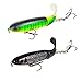 DOITPE Bass Fishing Lures 4.0 inch/0.5 oz with Rotating Spins Tail for Trout,Walleye,Pike and Musky Topwater Floating Hard Baits with Barb Treble Hooks (Combo-T(2PCS))