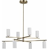 Kichler Gala 36 Inch 8 Light Chandelier in Champagne Bronze with White